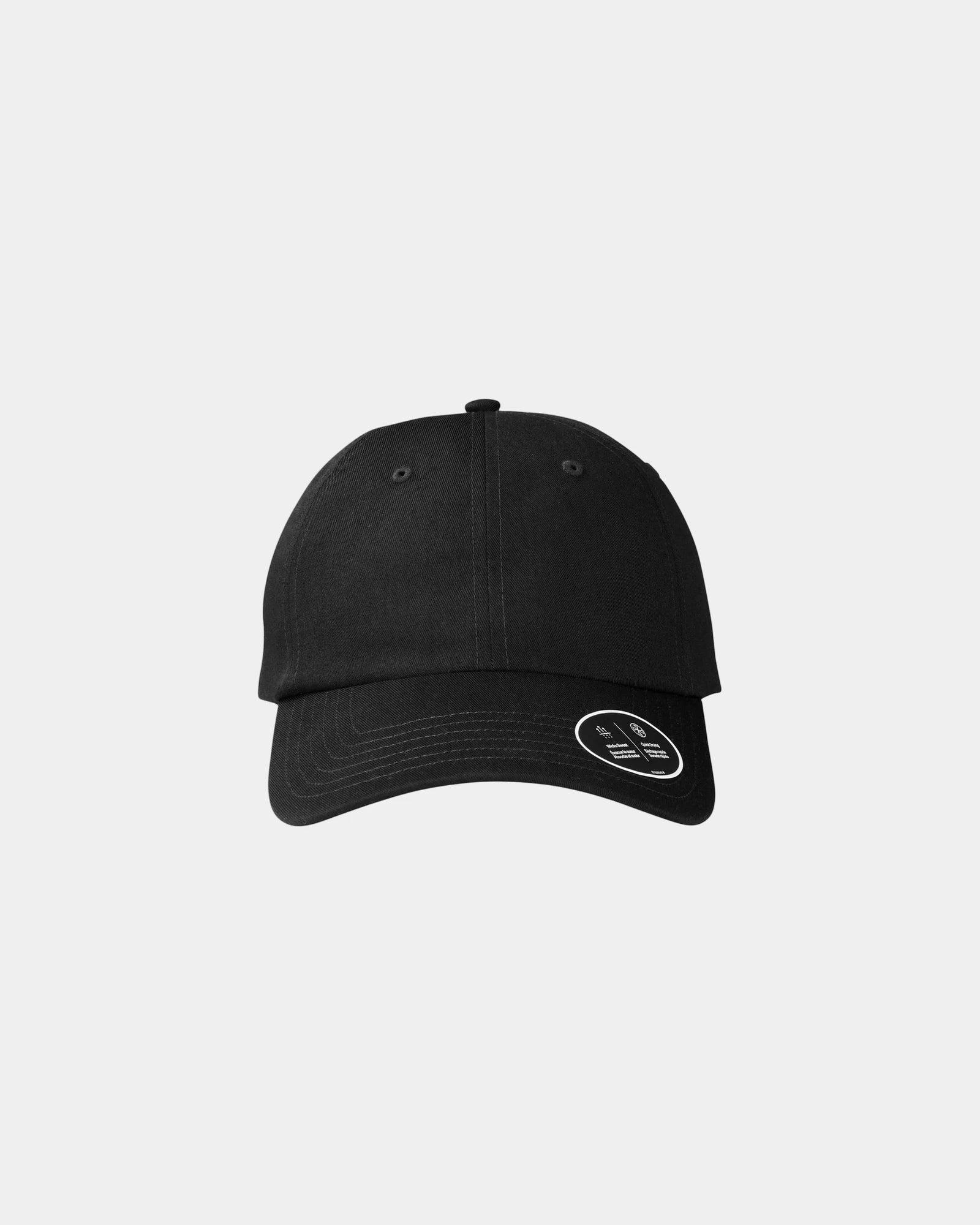 Custom woven chino six-panel baseball cap - Black