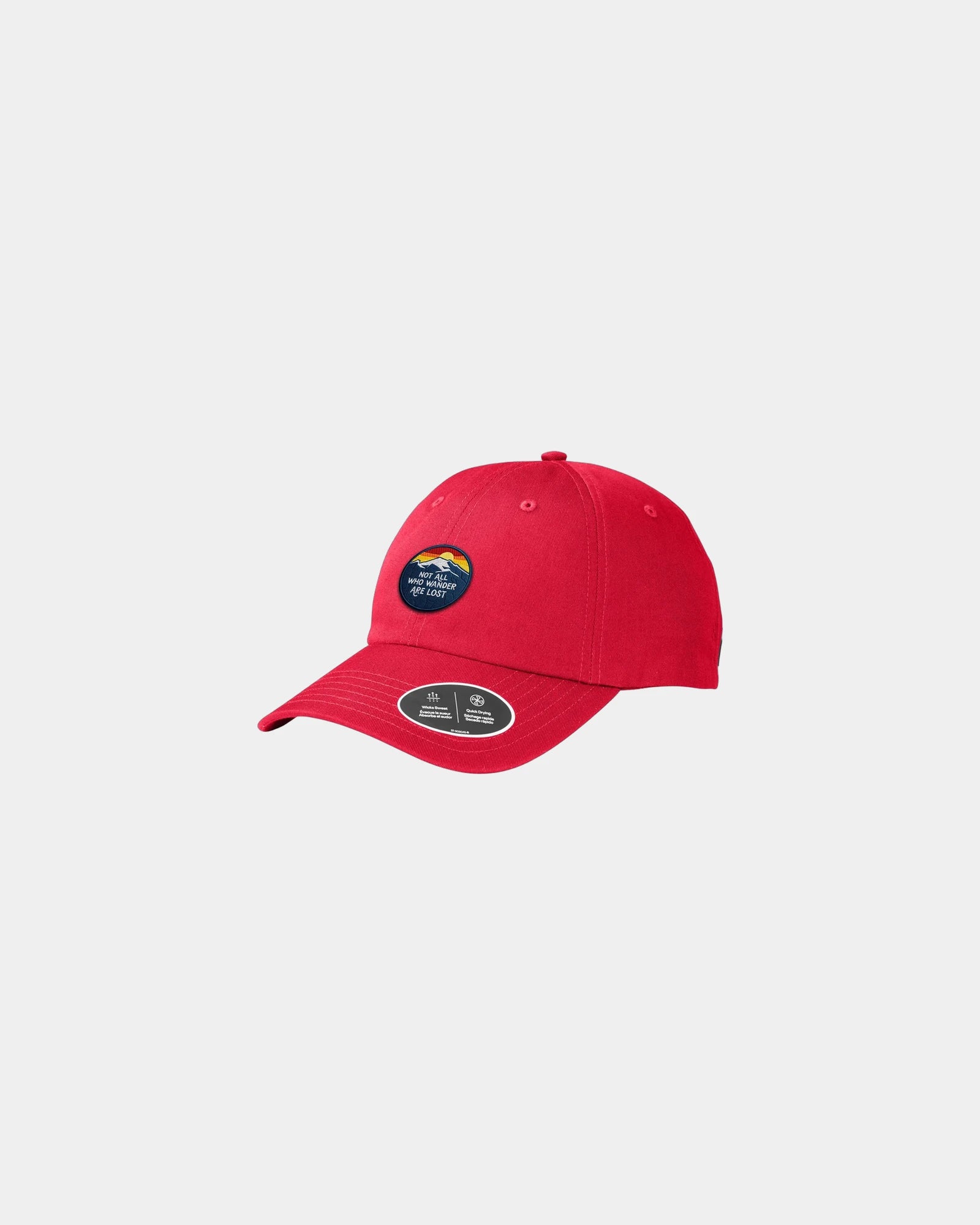 Custom woven chino six-panel baseball cap - Red
