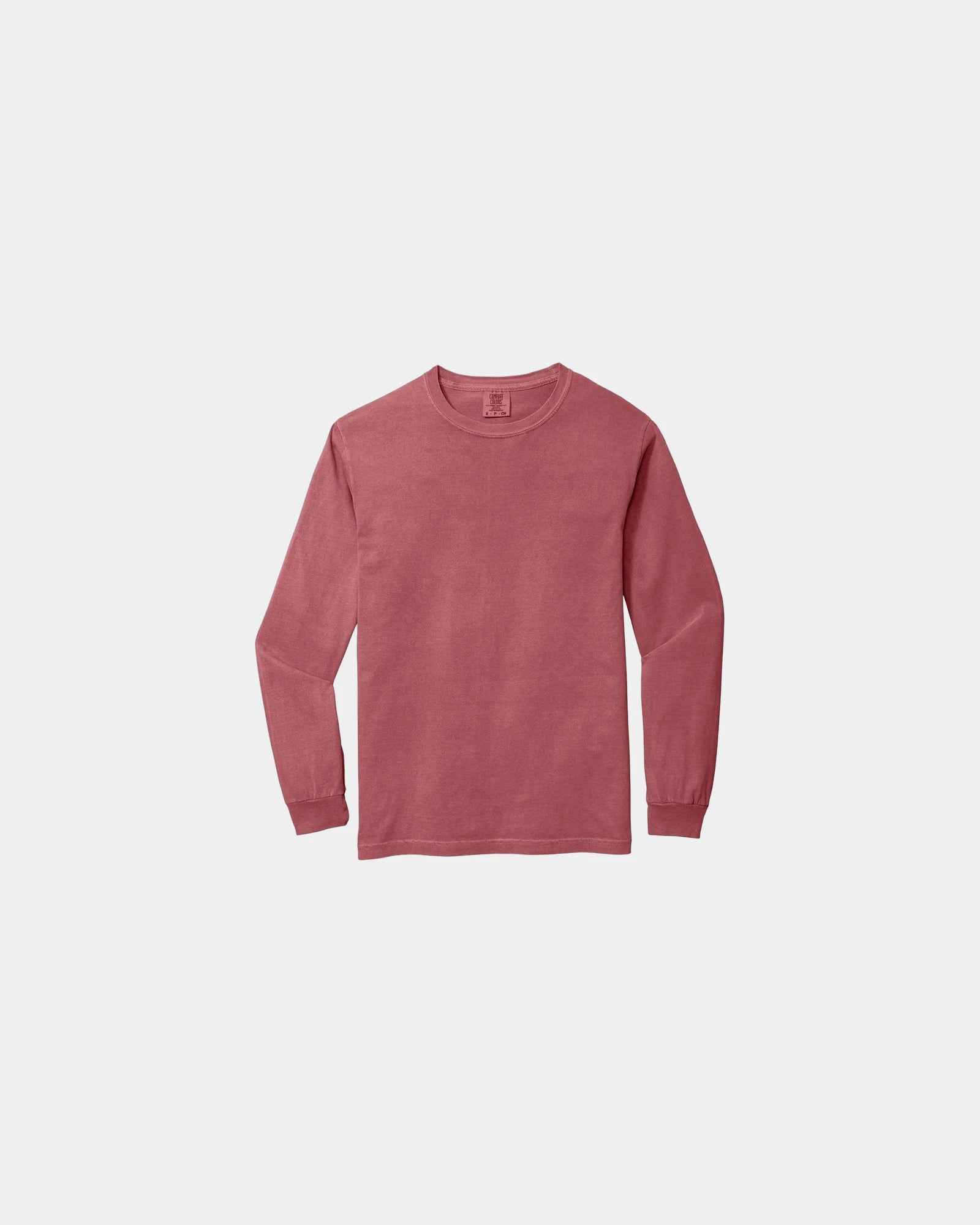 Custom heavyweight ring spun long sleeve tee - Crimson