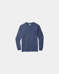 Custom heavyweight ring spun long sleeve tee - China Blue