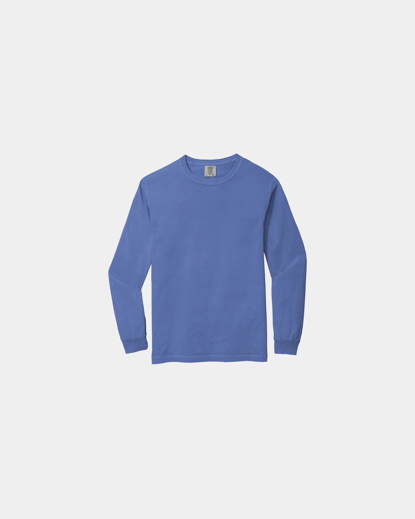 Custom heavyweight ring spun long sleeve tee - Flo Blue