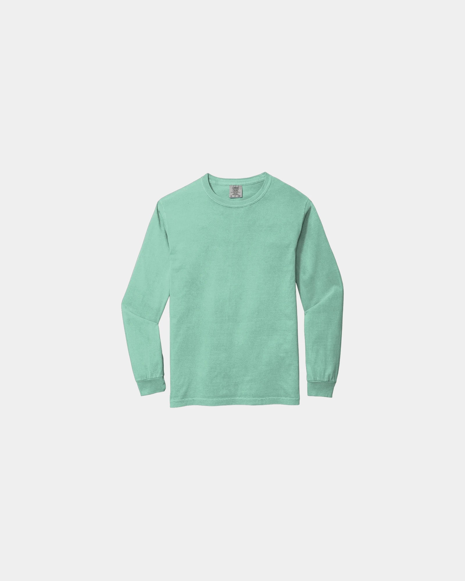 Custom heavyweight ring spun long sleeve tee - Chalky Mint