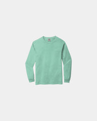 Custom heavyweight ring spun long sleeve tee - Chalky Mint