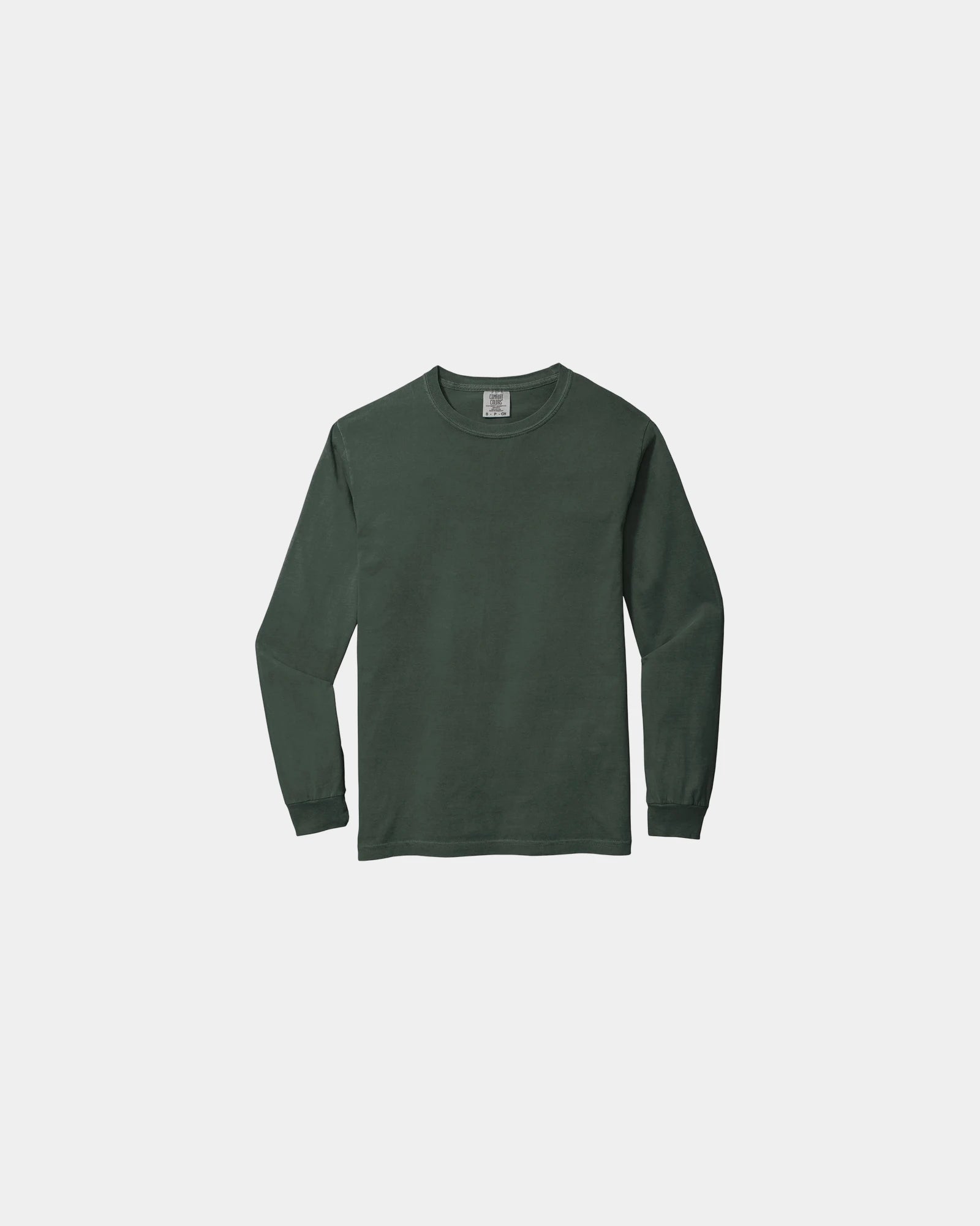 Custom heavyweight ring spun long sleeve tee - Blue Spruce
