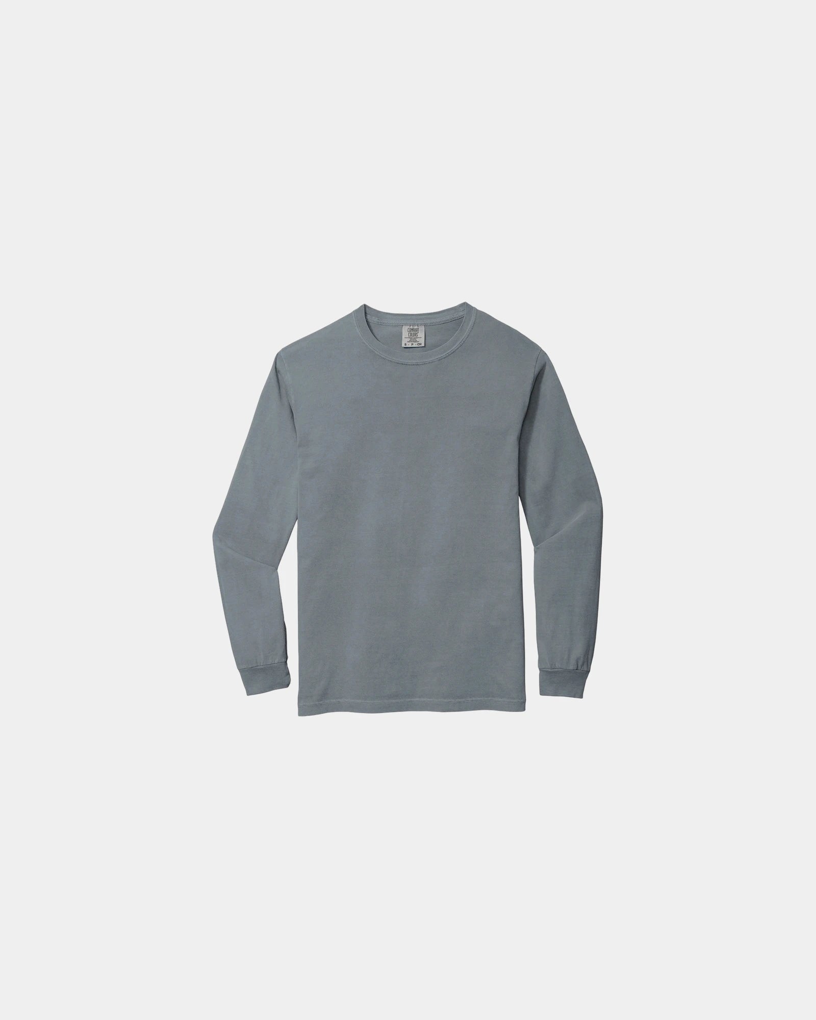 Custom heavyweight ring spun long sleeve tee - Granite