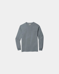 Custom heavyweight ring spun long sleeve tee - Granite