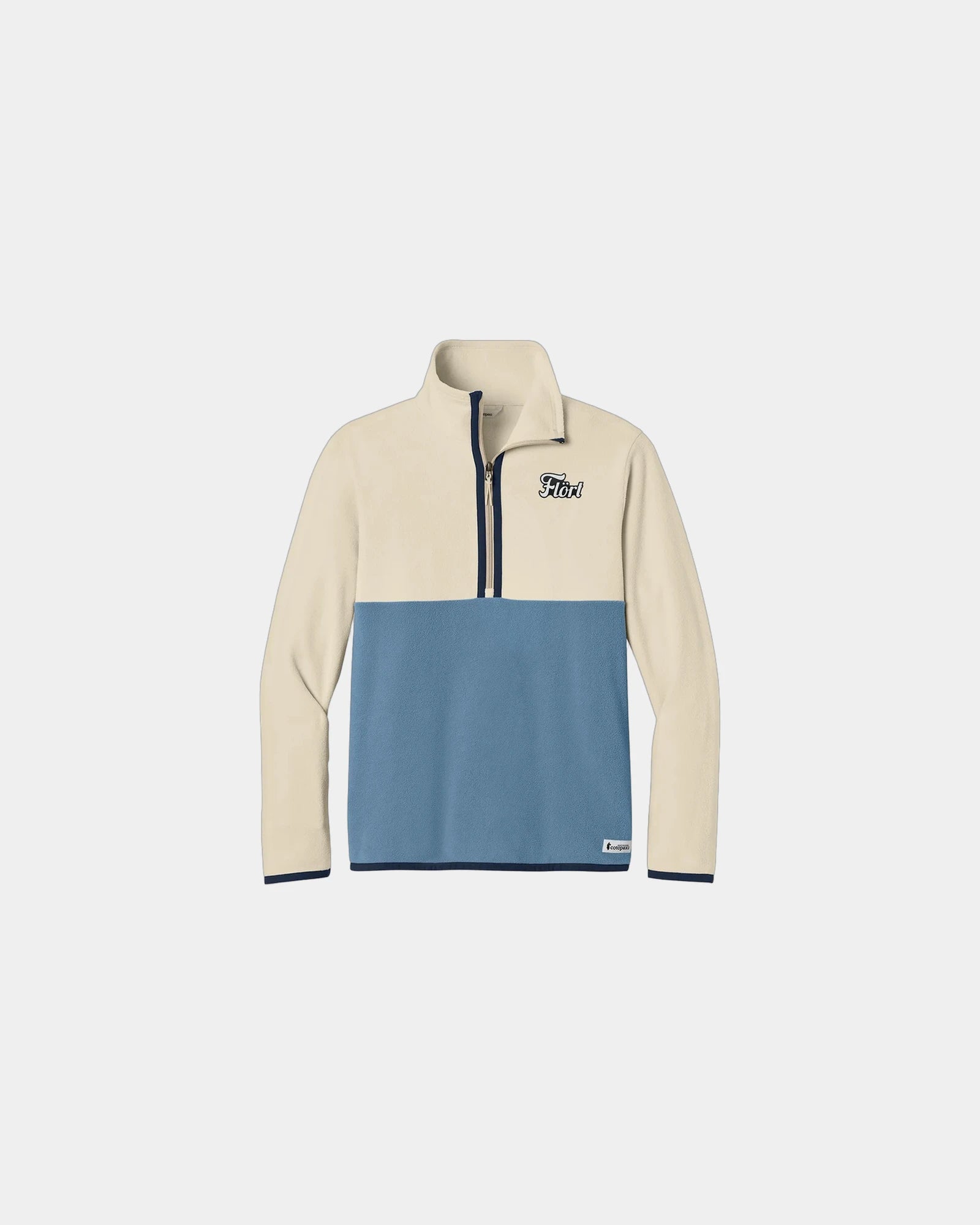 Custom recycled fleece 1/2-zip jacket for teams - Cream/ Fjord