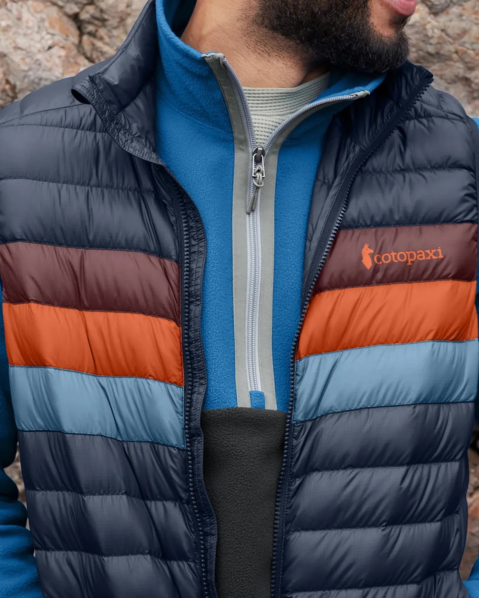 Branded recycled nylon down vest with eco-friendly fill - Maritime/ Mulberry