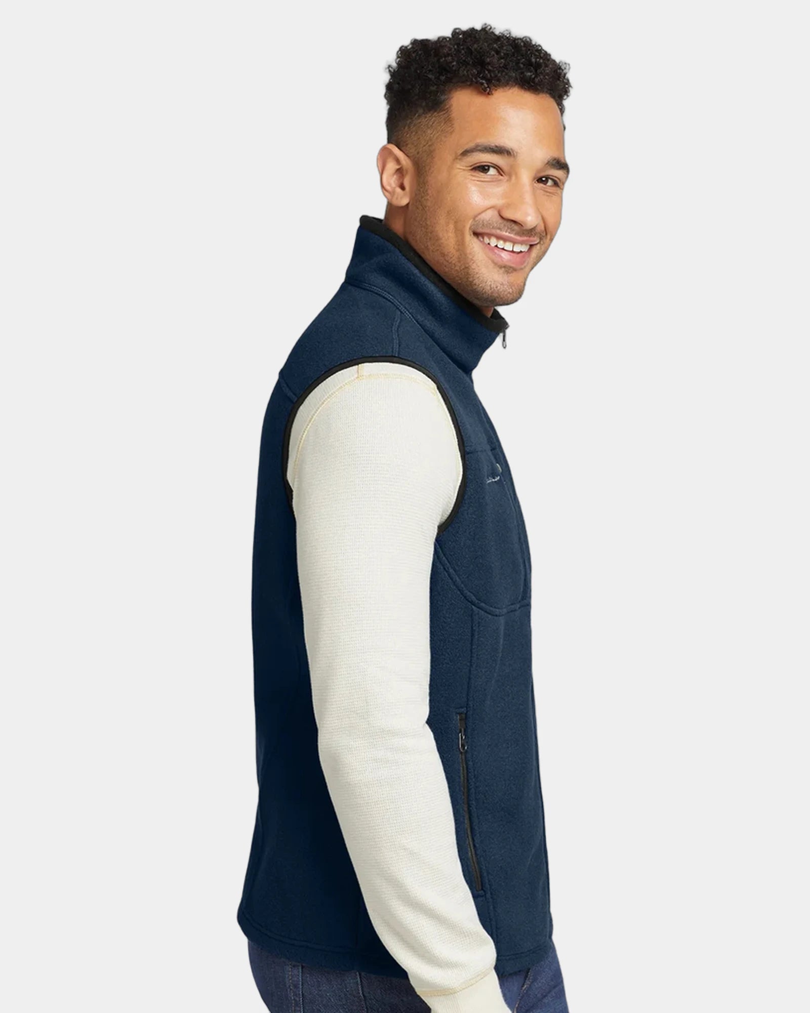 Custom polyester fleece vest with zippered pockets - Black