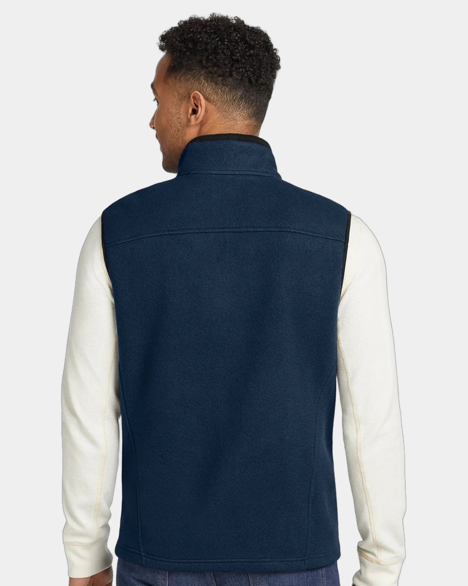 Custom polyester fleece vest with zippered pockets - River Blue Navy