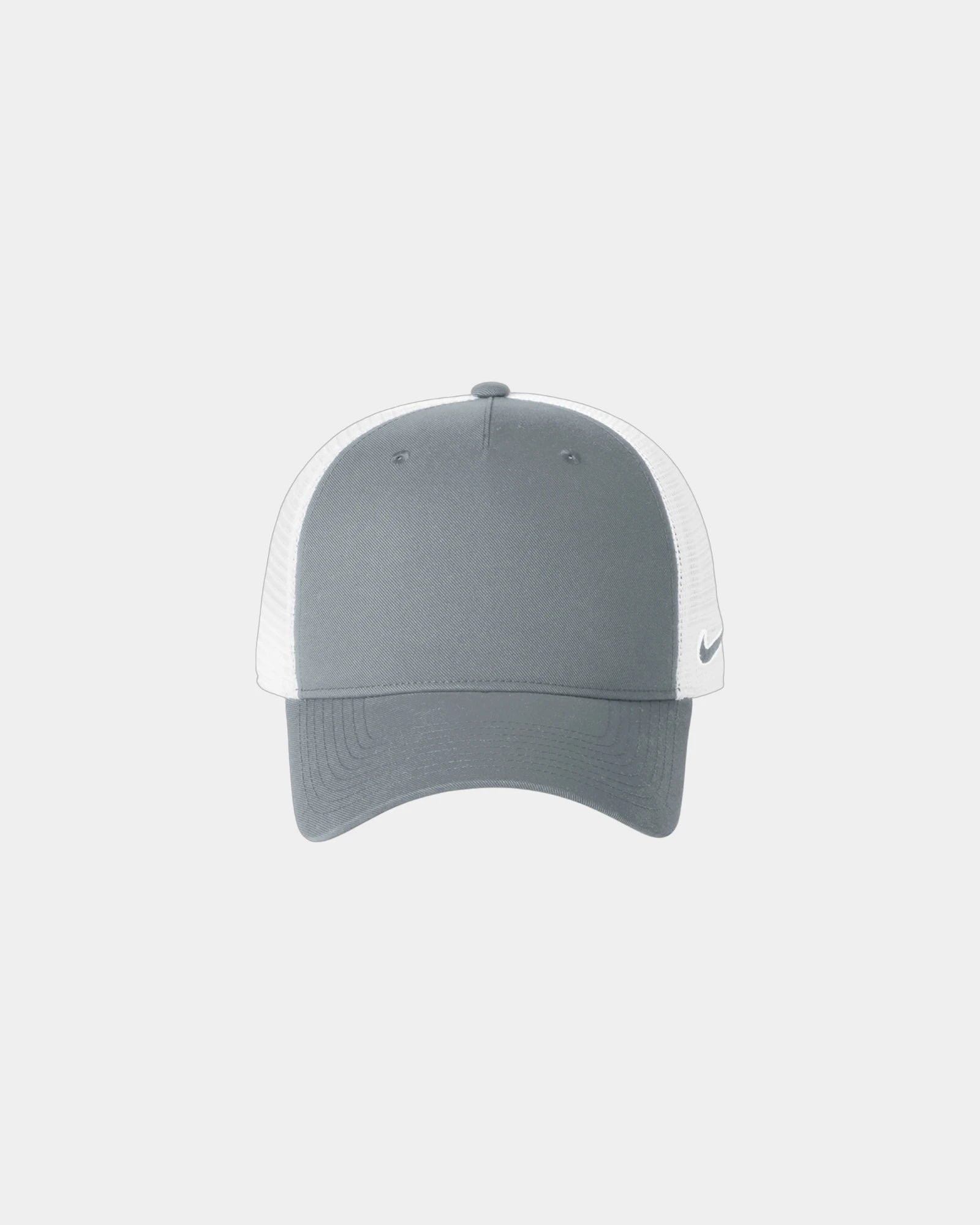 Custom recycled Nike trucker mesh snapback cap - Cool Gray/ White