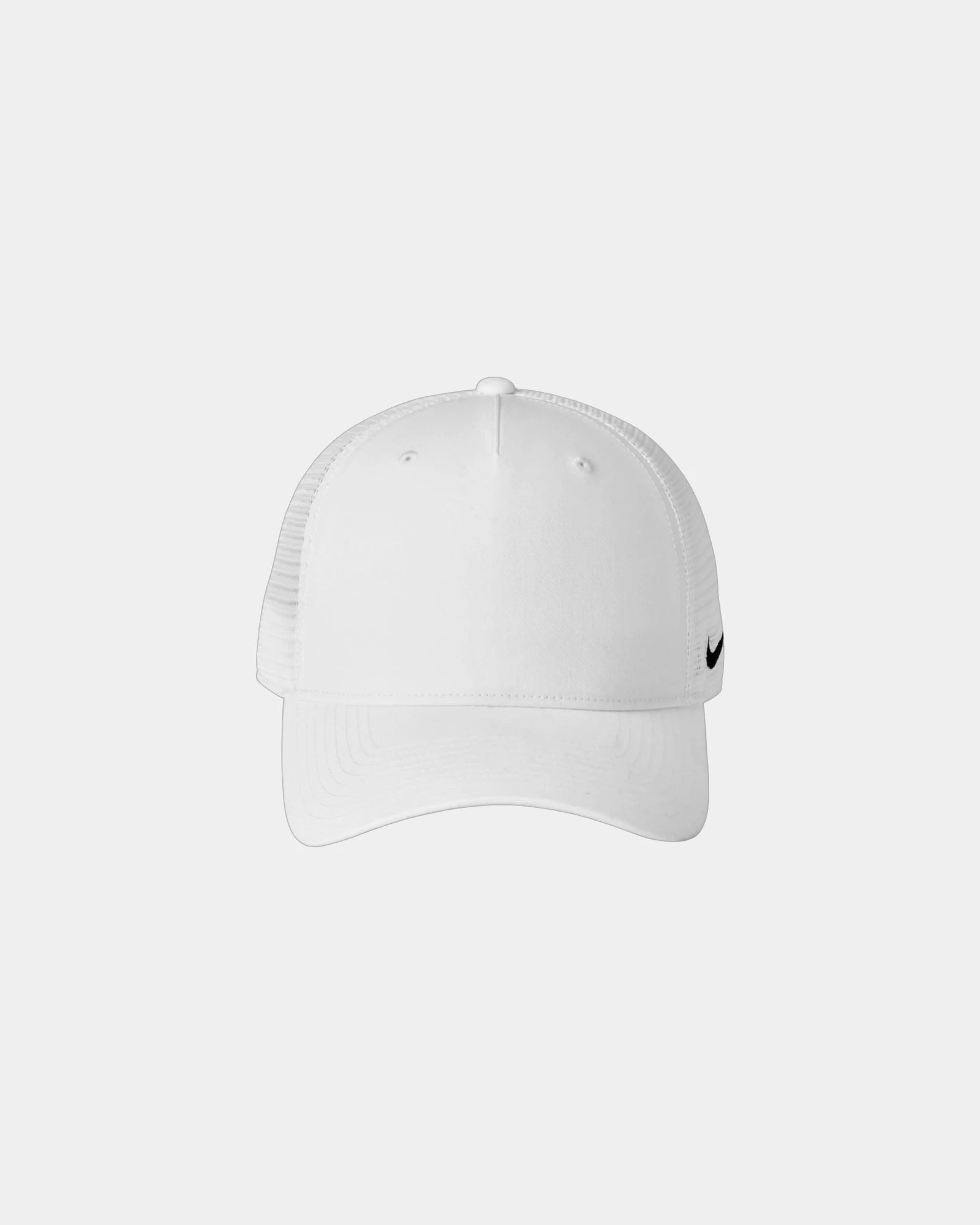 Custom recycled Nike trucker mesh snapback cap - White/ White