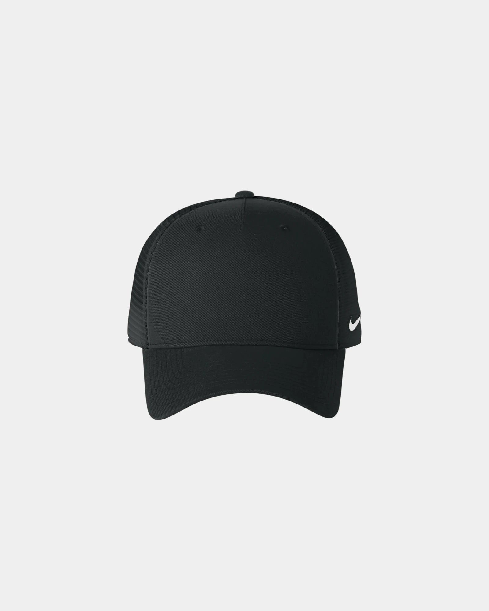 Custom recycled Nike trucker mesh snapback cap - Black-Black