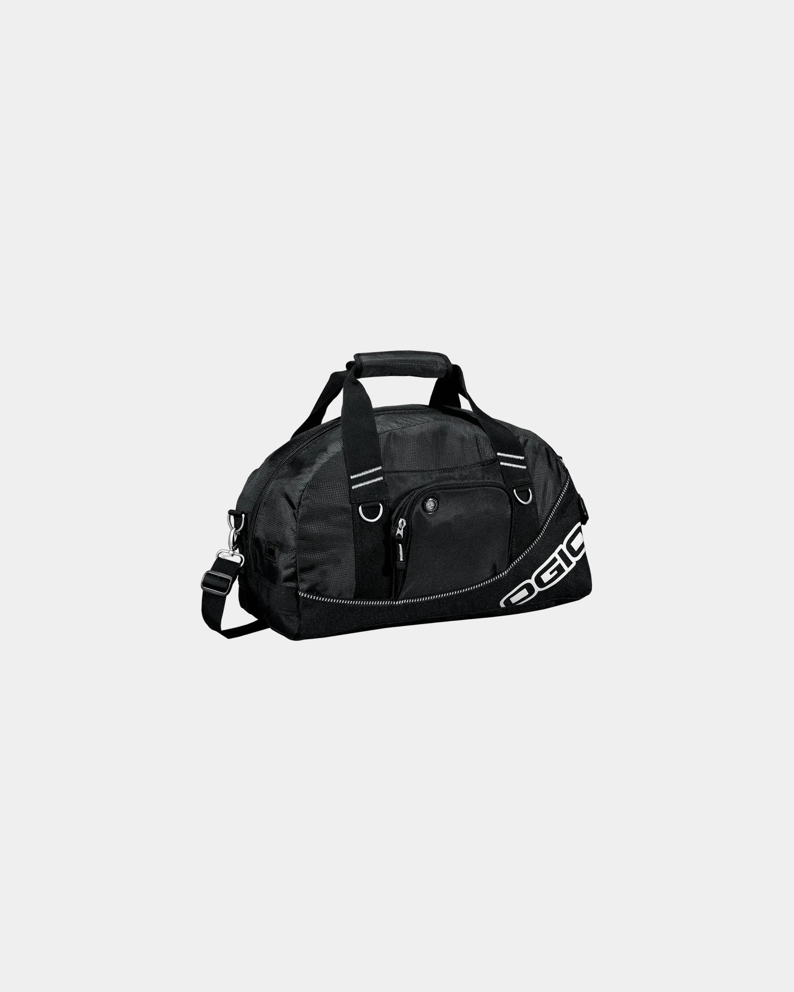 Custom polyester duffel bag with media pocket 29.5L - Black