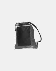 Custom ripstop drawstring backpack with front pocket - Grey/ Black