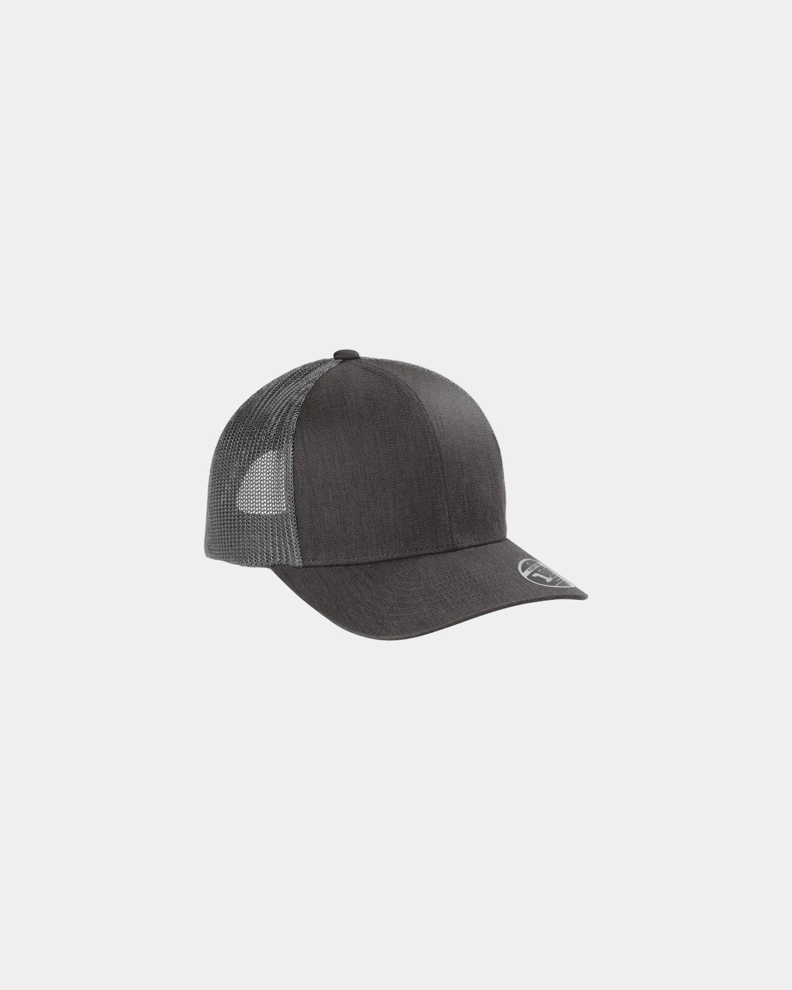 Custom mesh trucker cap with snapback closure - Black Heather