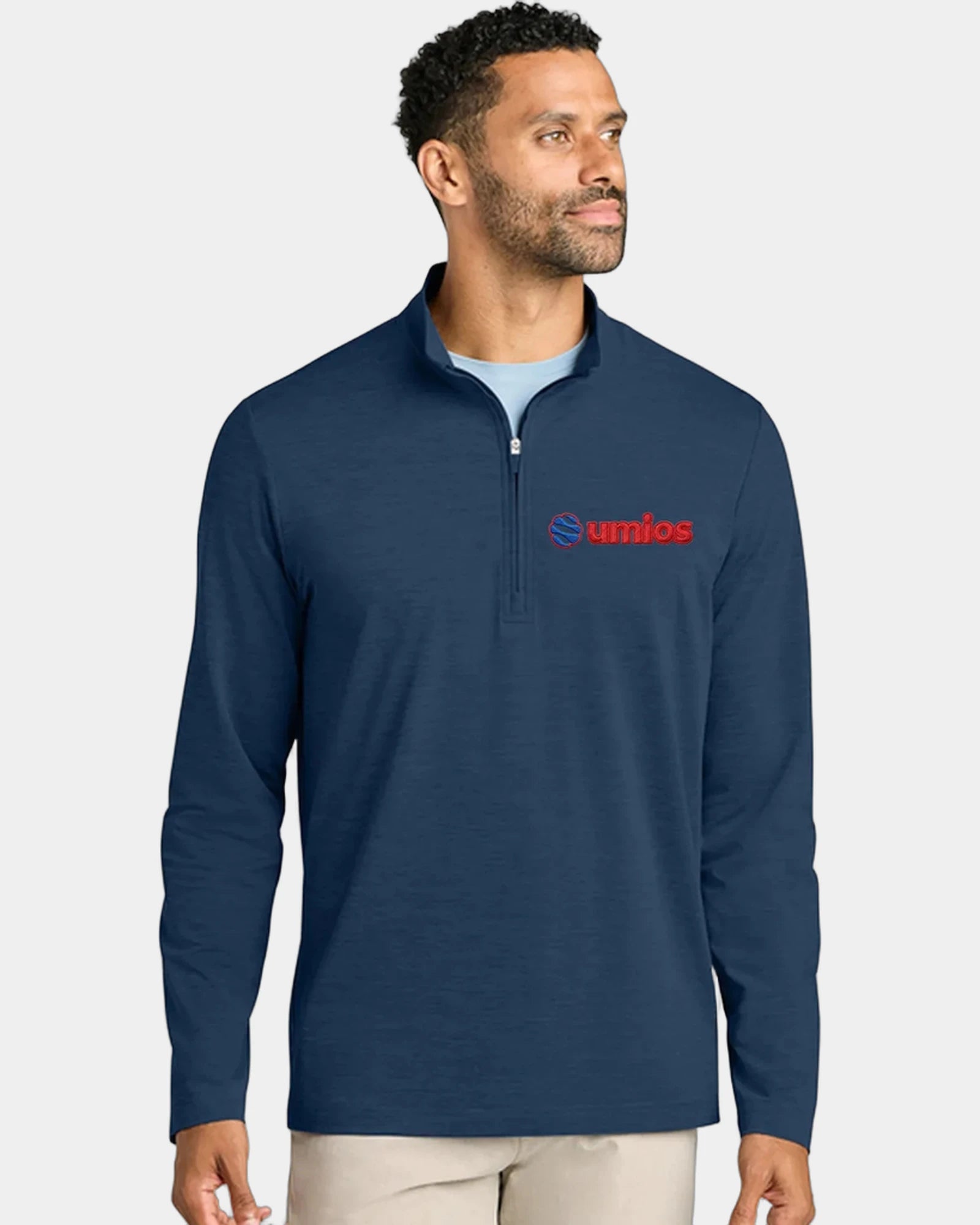 Custom moisture-wicking 1/4-zip pullover for men - Black