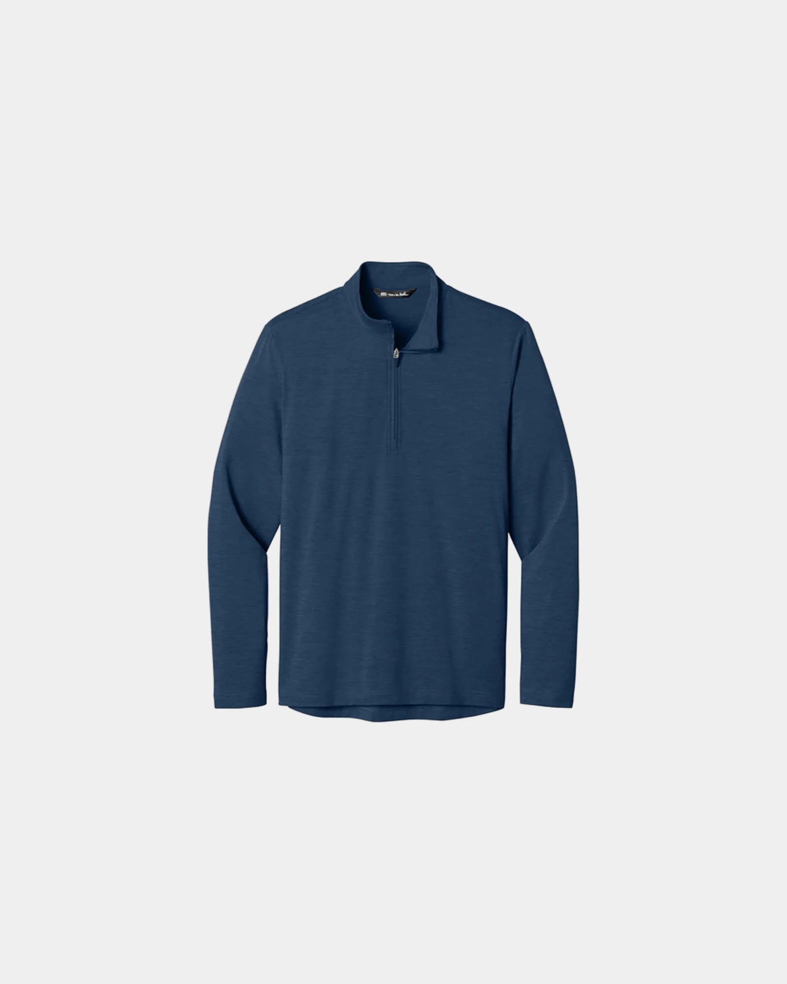 Custom moisture-wicking 1/4-zip pullover for men - Navy Heather