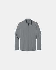 Custom moisture-wicking 1/4-zip pullover for men - Quiet Shade Grey Heather