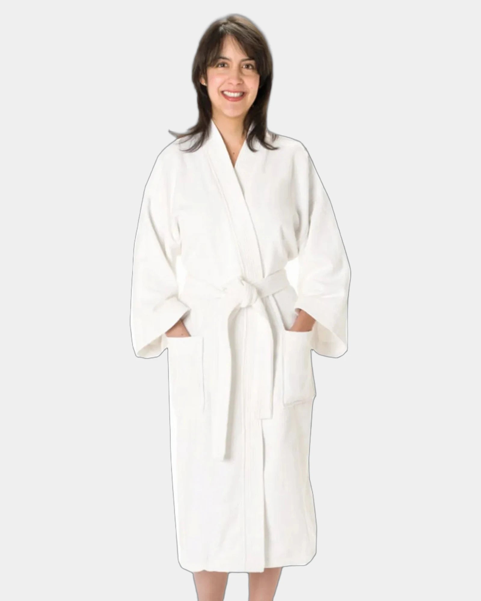 Custom cotton terry loop bath robe with embroidery - 1