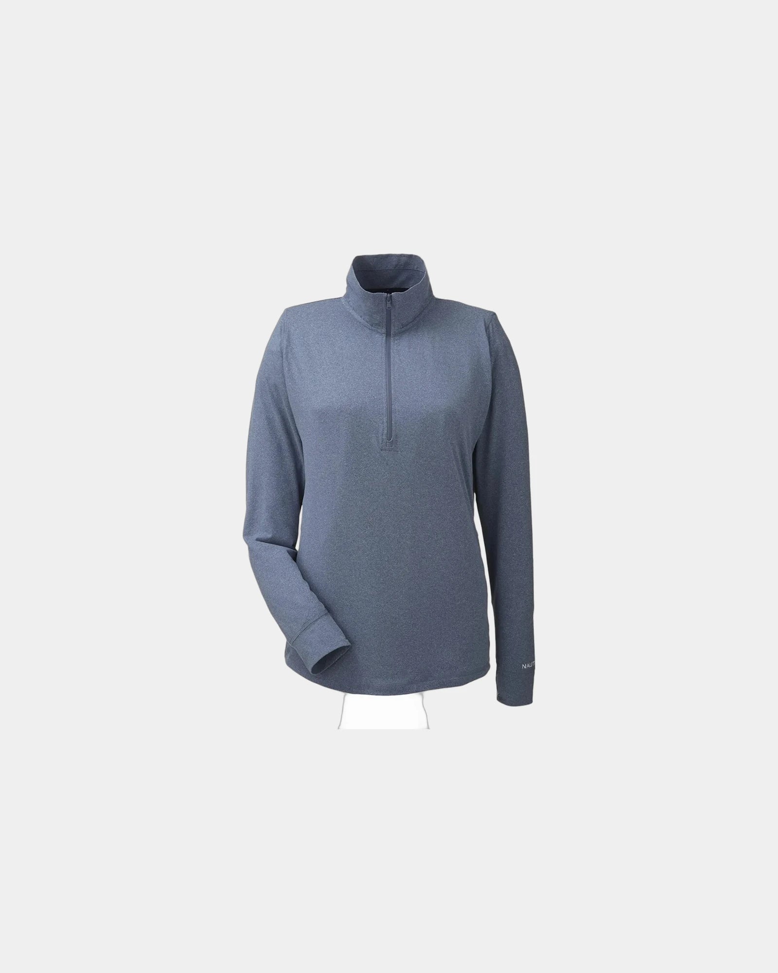 Custom UPF 40+ quarter-zip pullover for women - Faded Navy