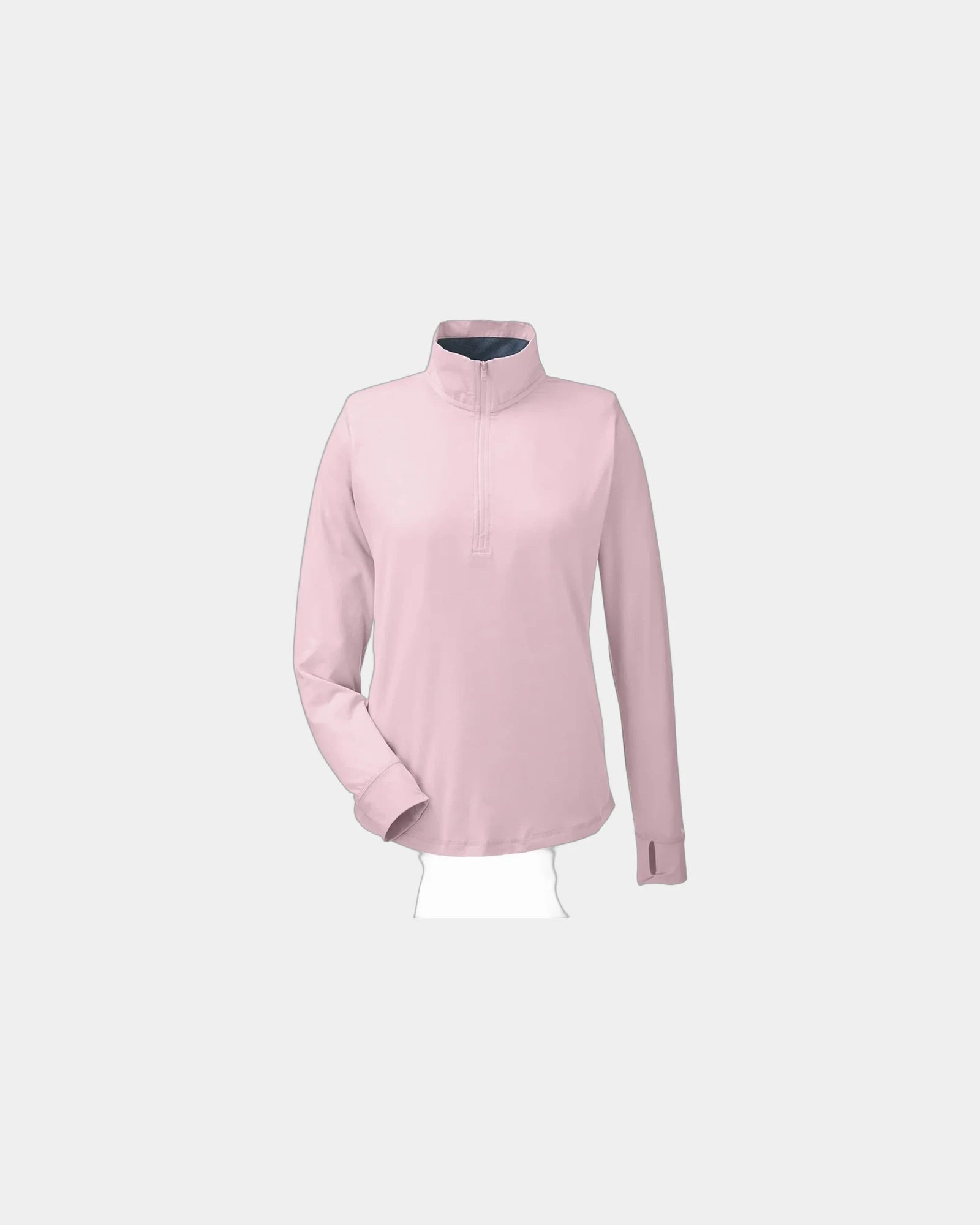 Custom UPF 40+ quarter-zip pullover for women - Sunset Pink