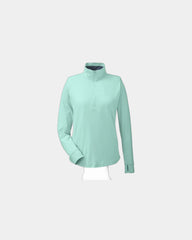 Custom UPF 40+ quarter-zip pullover for women - Cool Mint