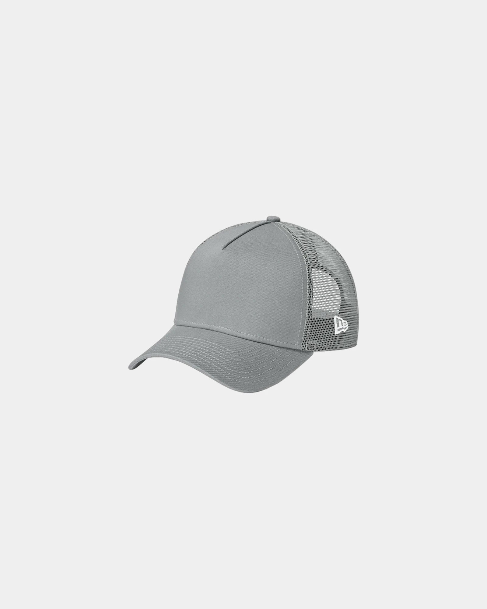 Custom cotton twill New Era Snapback Trucker Cap - Flag Grey/ Grey