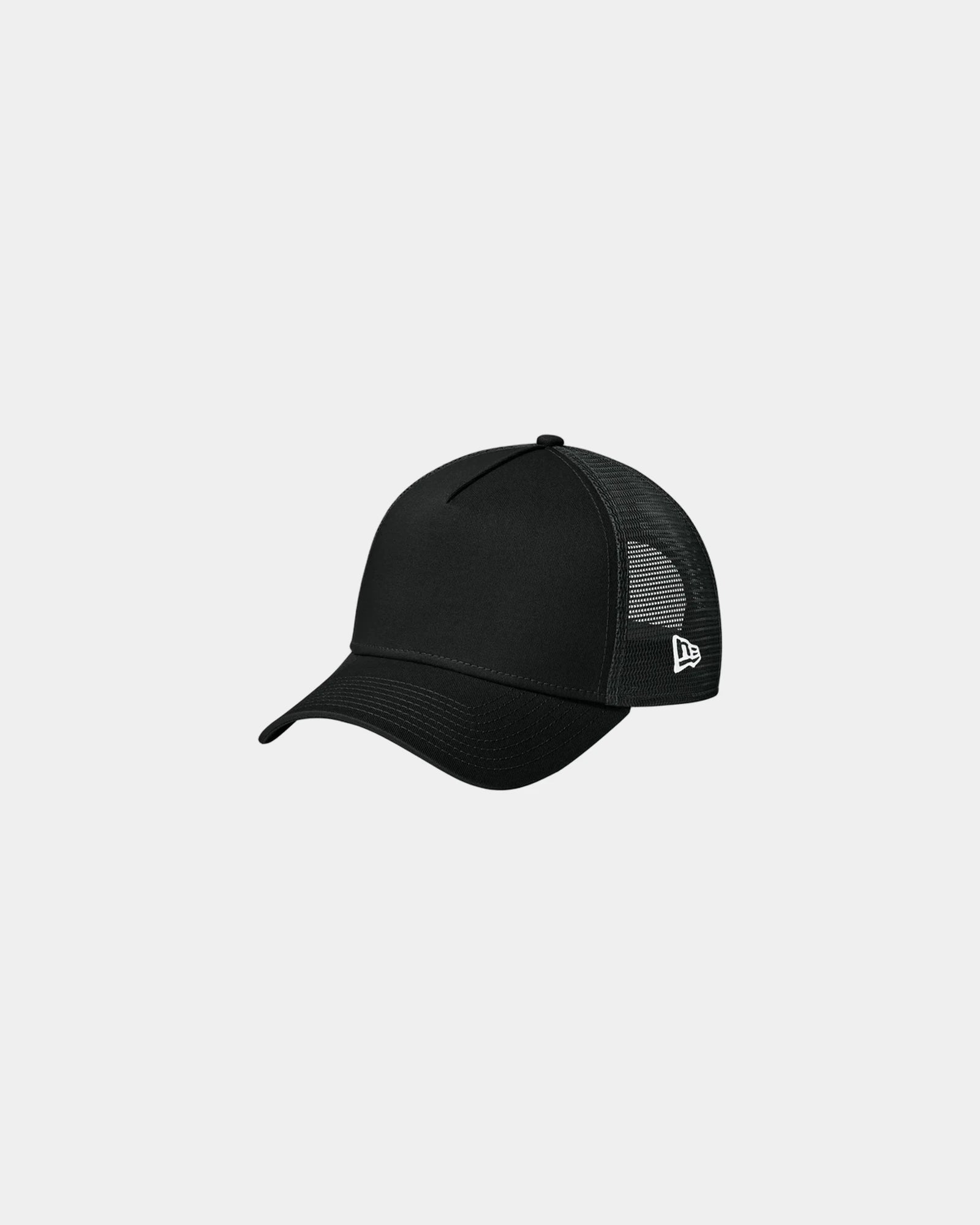 Custom cotton twill New Era Snapback Trucker Cap - Flag Black/ Black