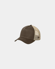 Custom cotton twill New Era Snapback Trucker Cap - Flag Chocolate/ Khaki