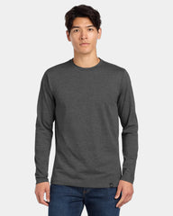 Custom long sleeve tee New Era Heritage Blend Crew - Black Heather