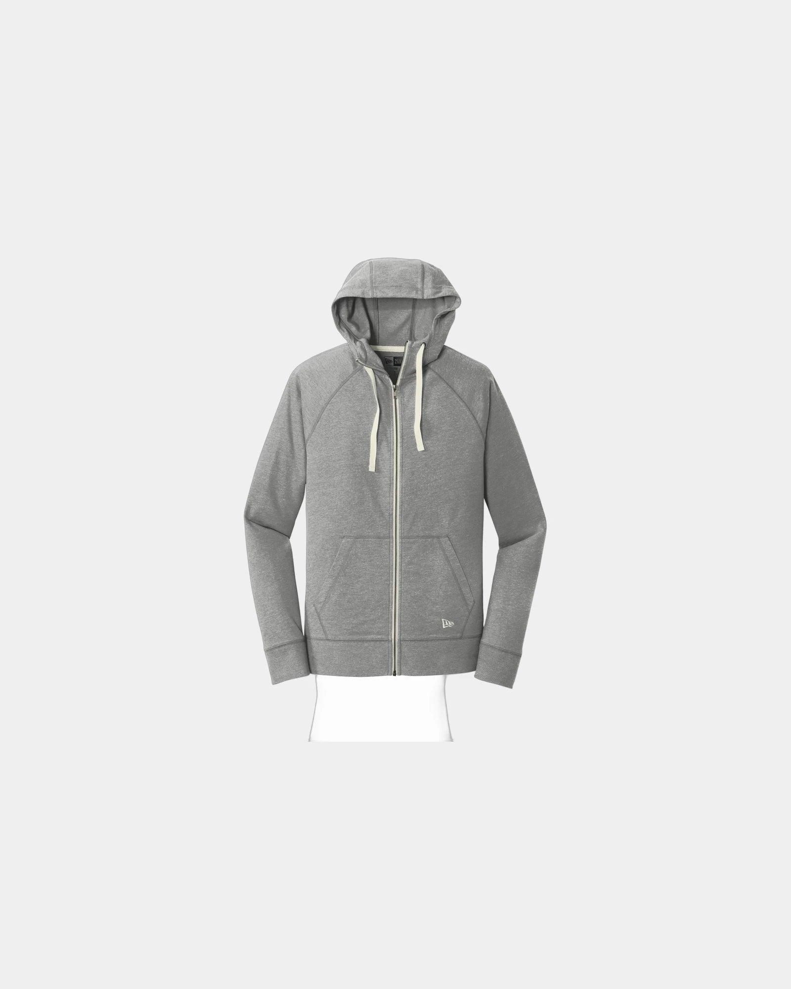 Custom sueded cotton New Era full-zip hoodie jacket - Shadow Grey Heather