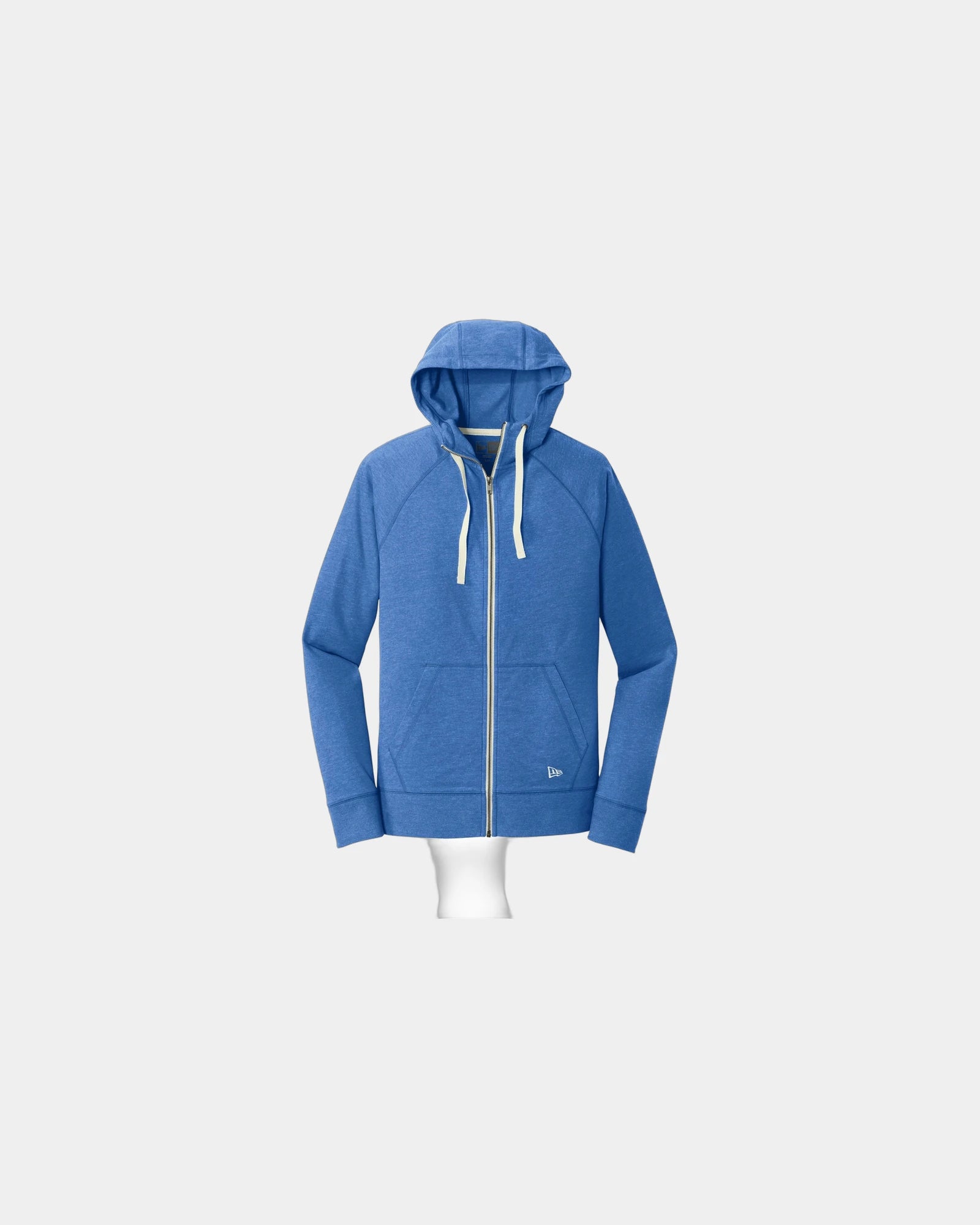 Custom sueded cotton New Era full-zip hoodie jacket - Royal Heather