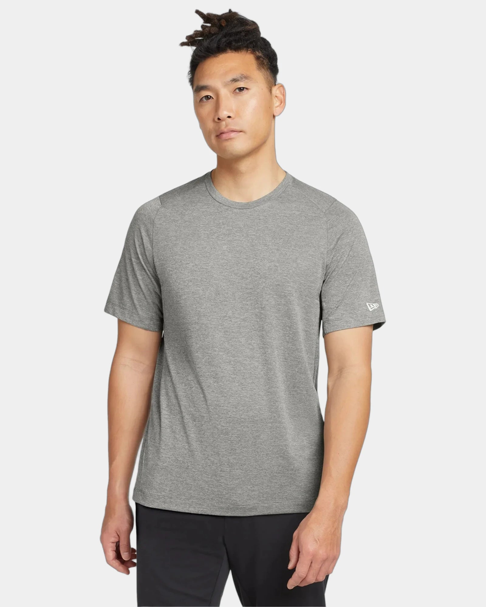 Custom polyester New Era Performance Crew Tee - Rainstorm Grey