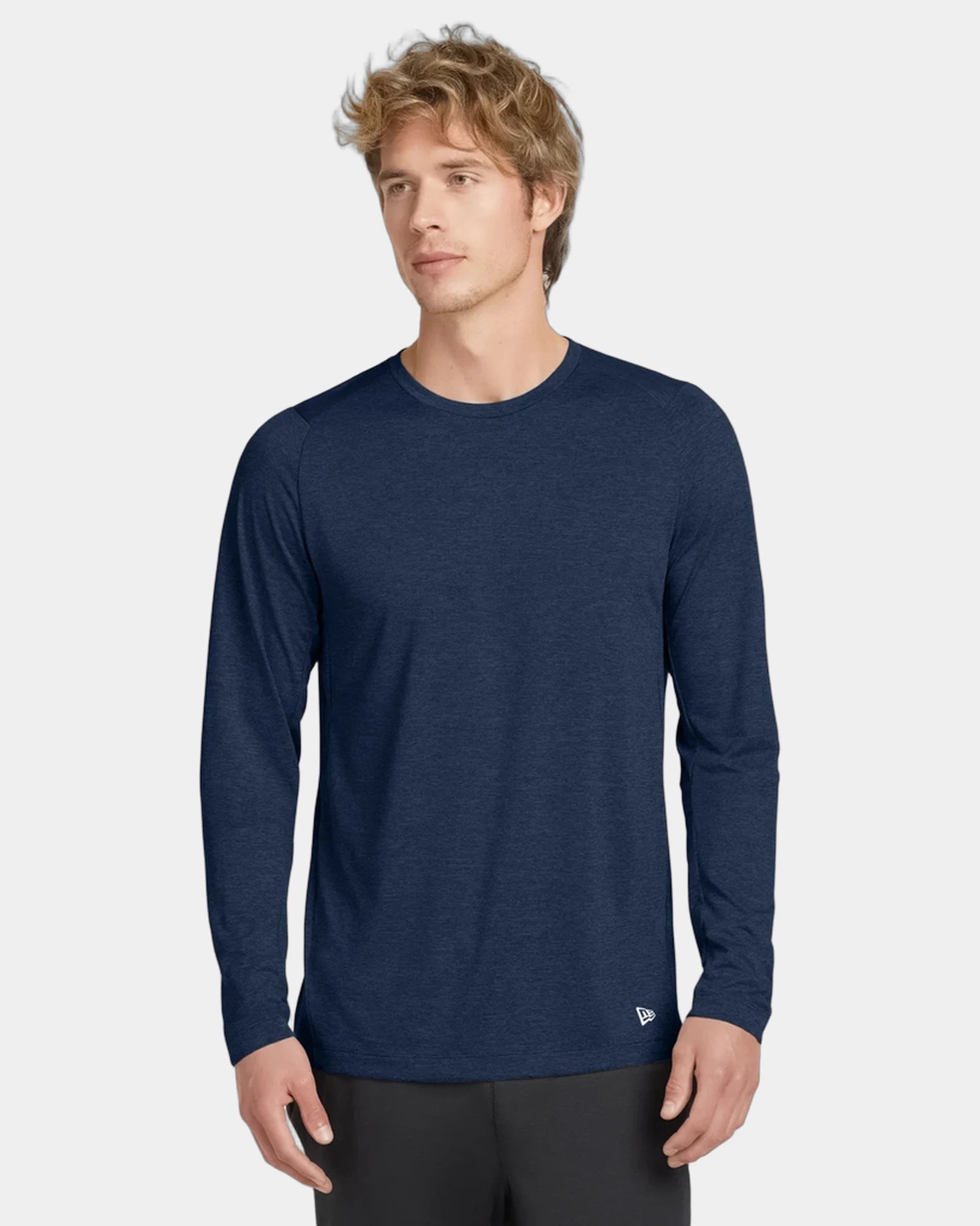 Custom polyester long sleeve tee New Era Performance - True Navy