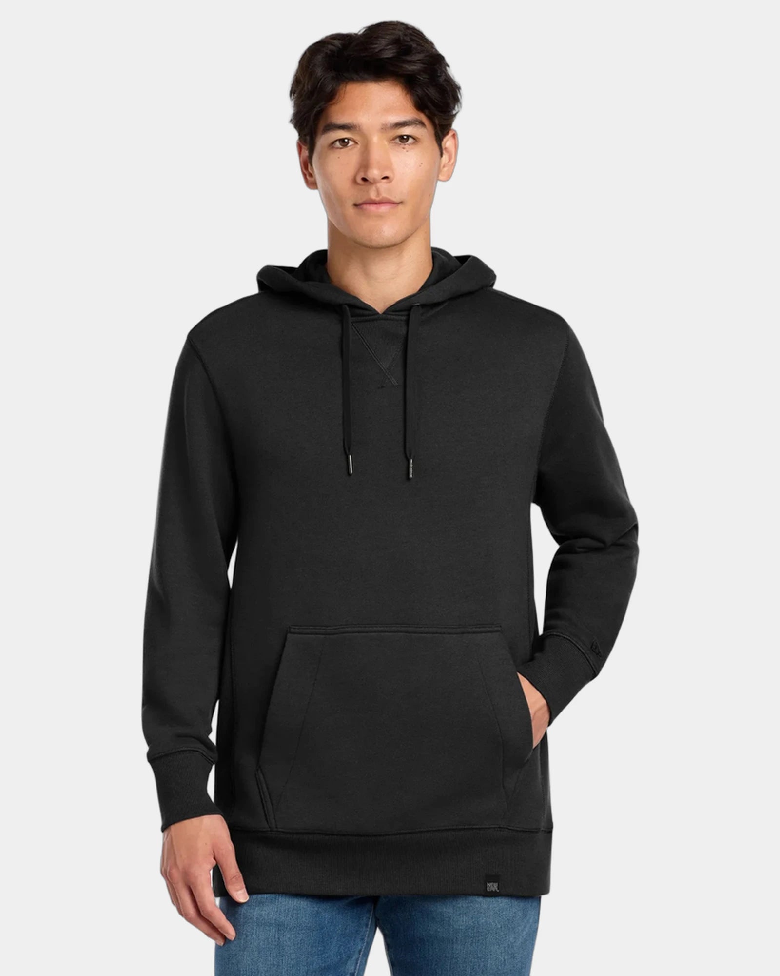 Custom French terry pullover hoodie New Era - Black