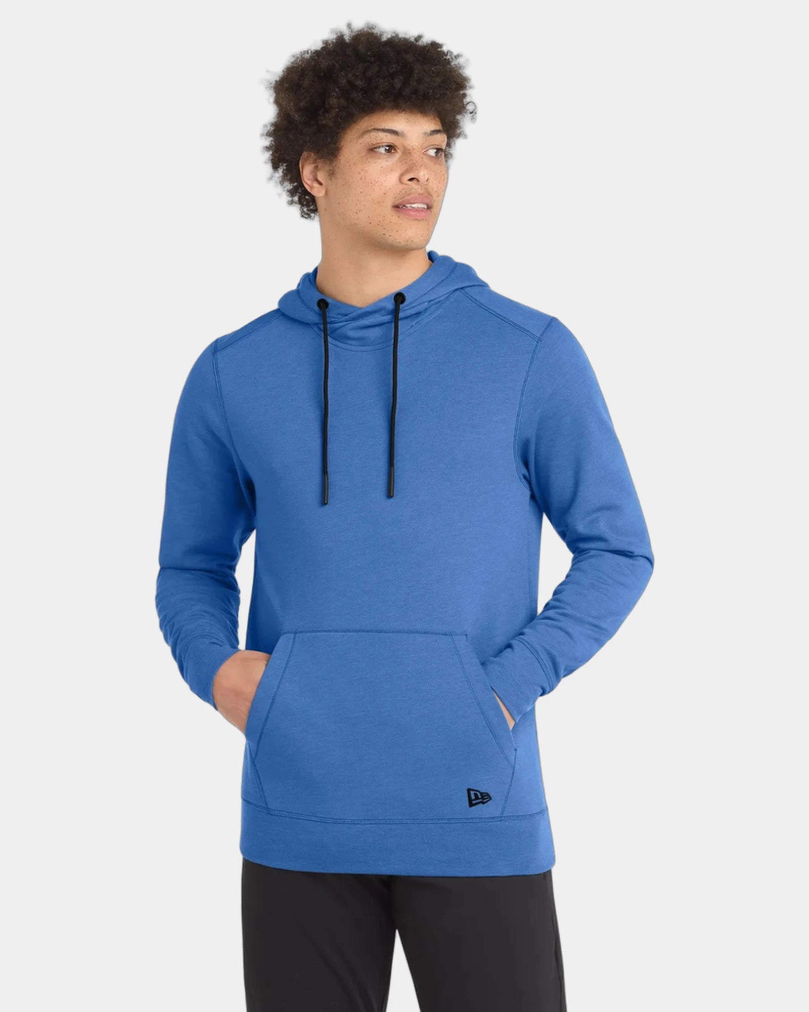 Custom tri-blend fleece hoodie New Era pullover - Royal Heather