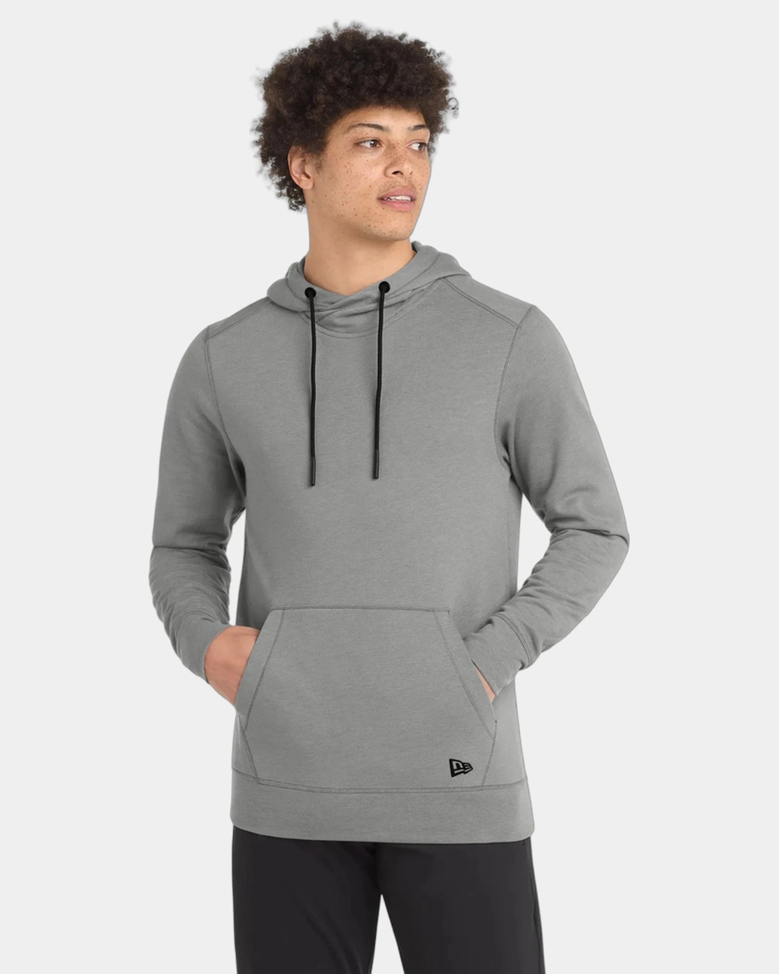 Custom tri-blend fleece hoodie New Era pullover - Shadow Grey Heather