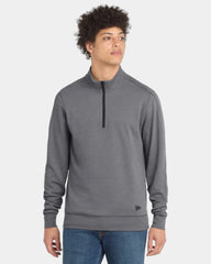 Custom tri-blend fleece New Era quarter-zip pullover - Shadow Grey Heather