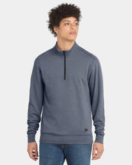 Custom tri-blend fleece New Era quarter-zip pullover - True Navy Heather