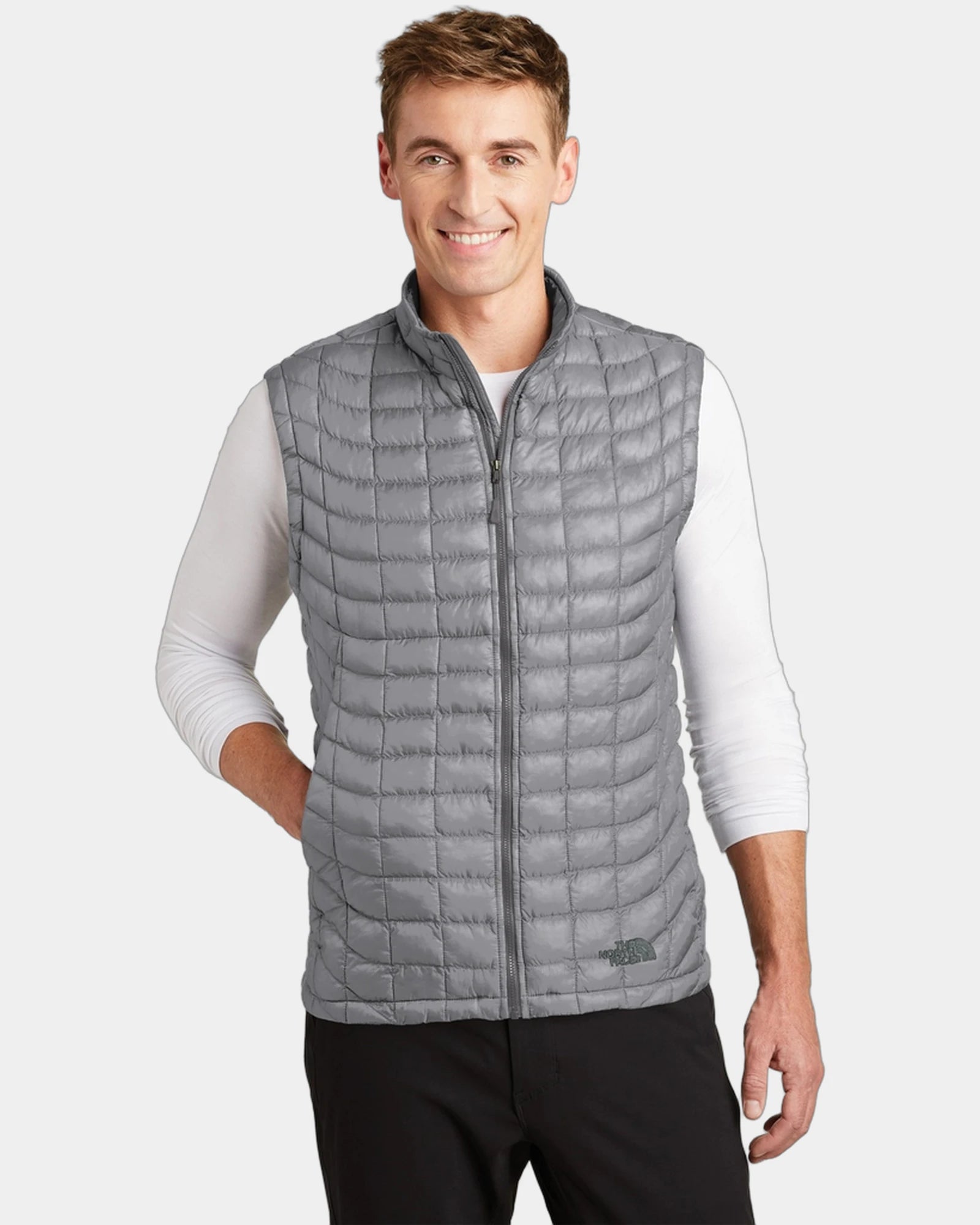 Custom insulated The North Face ThermoBall Trekker Vest - Mid Grey