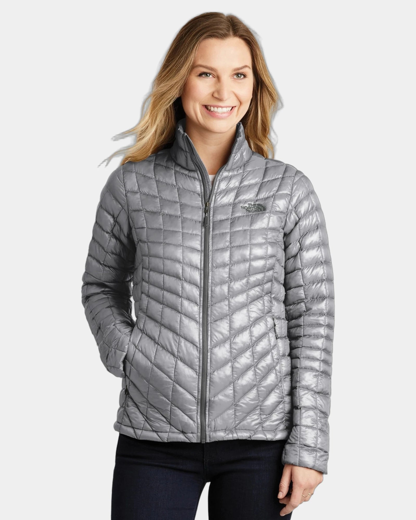 Custom insulated The North Face ThermoBall Trekker jacket - Mid Grey