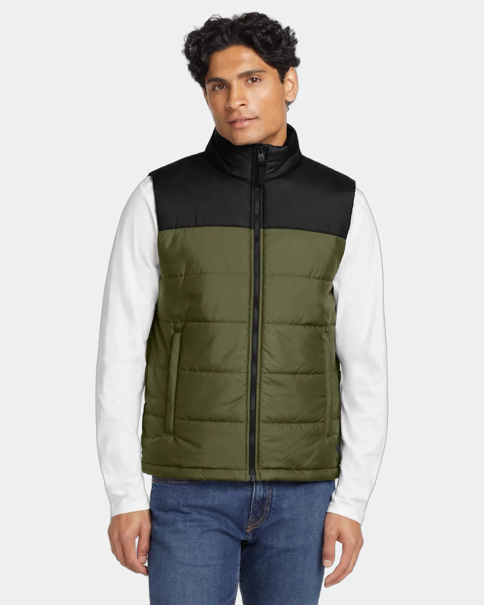 Custom recycled polyester insulated vest The North Face - Burnt Olive Green