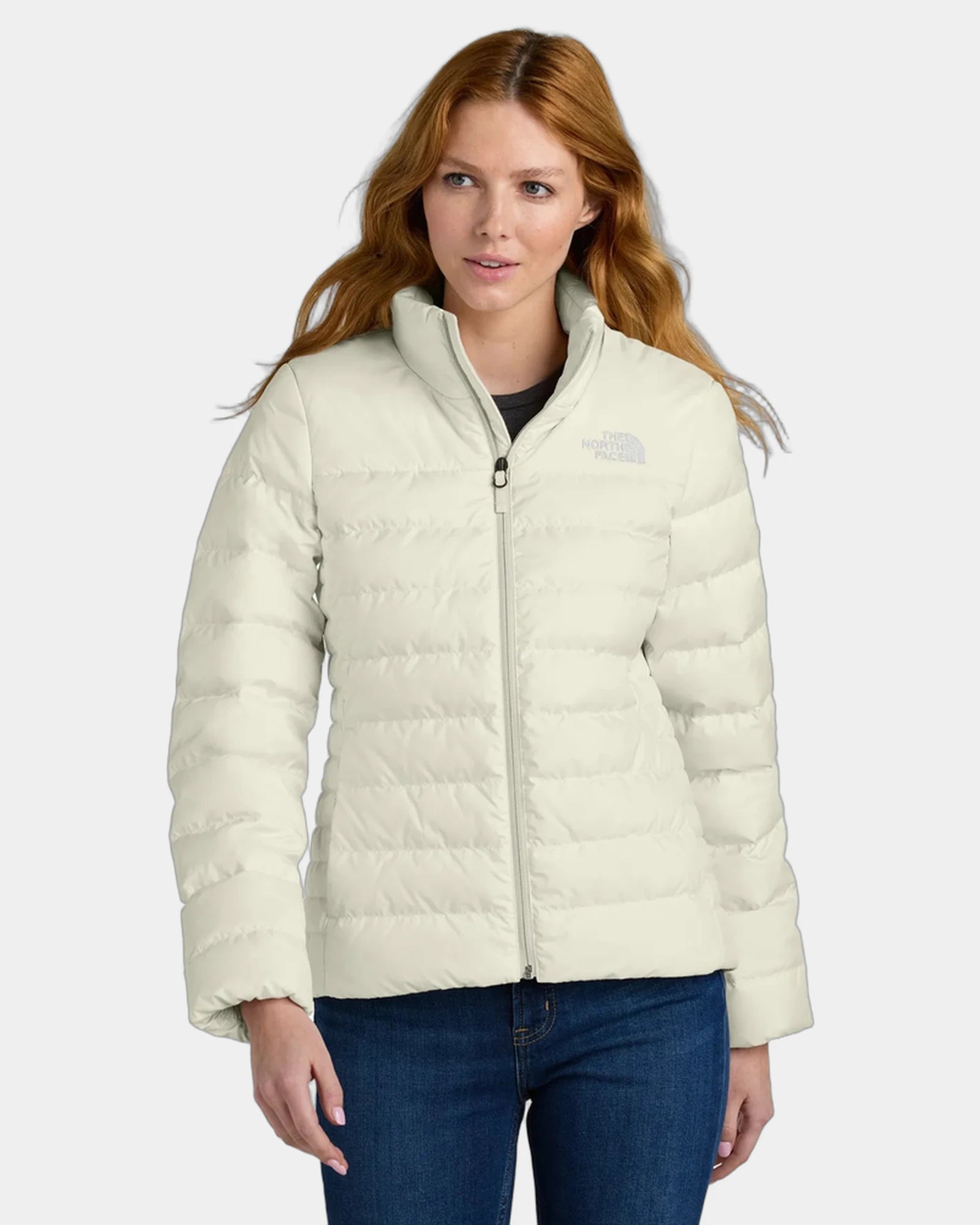 Custom recycled The North Face Down Hybrid Jacket - Vintage White