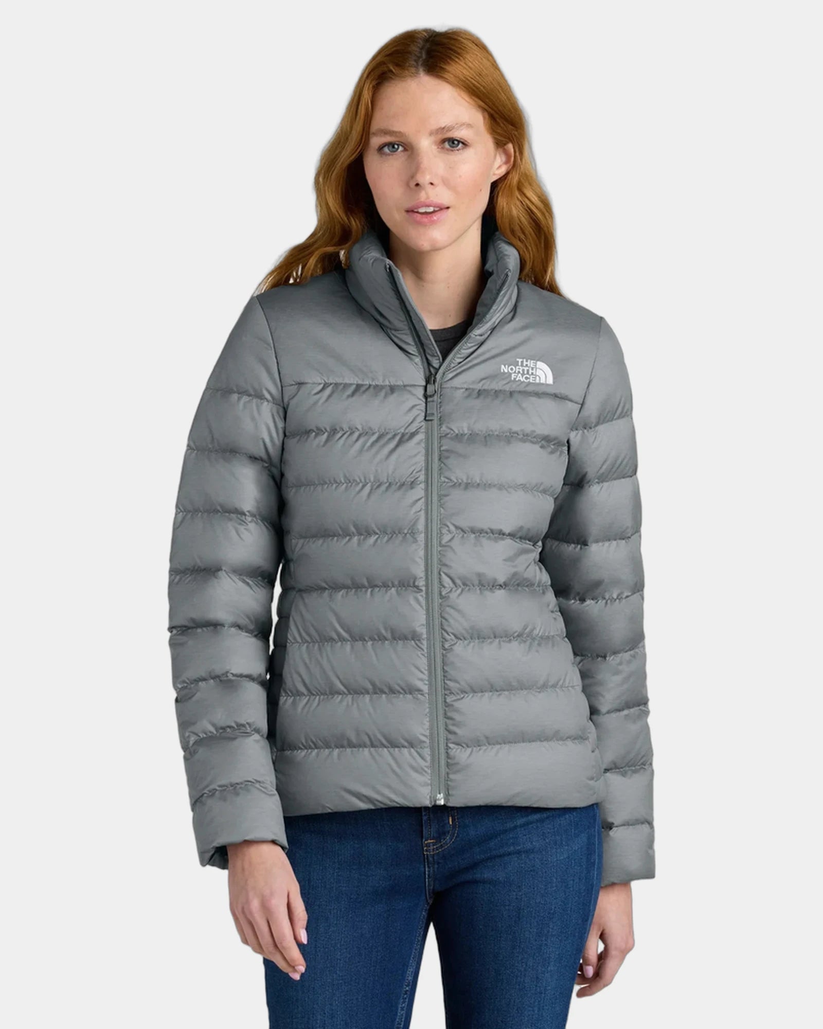 Custom recycled The North Face Down Hybrid Jacket - Tnf Medium Grey Heather