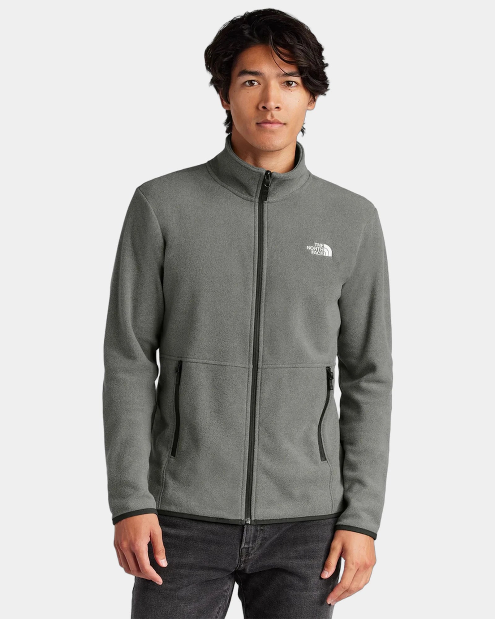 Custom recycled fleece jacket The North Face Glacier - Tnf Medium Grey Heather