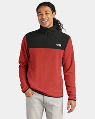 Custom recycled fleece The North Face Glacier 1/4-Zip - Rage Red/ Tnf Black