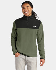 Custom recycled fleece The North Face Glacier 1/4-Zip - New Taupe Green/ Tnf Black