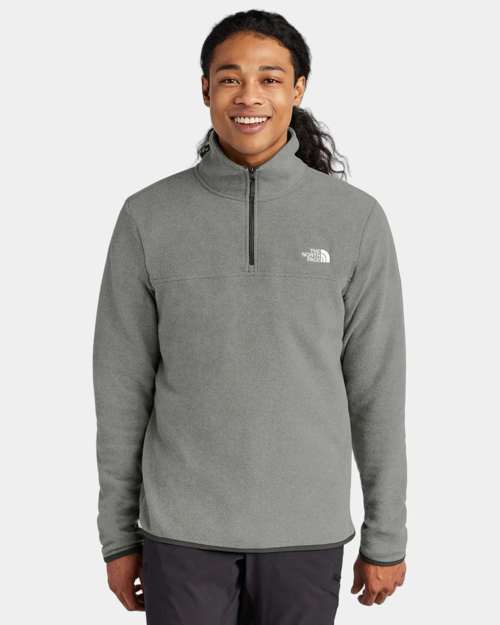 Custom recycled fleece The North Face Glacier 1/4-Zip - Tnf Medium Grey Heather