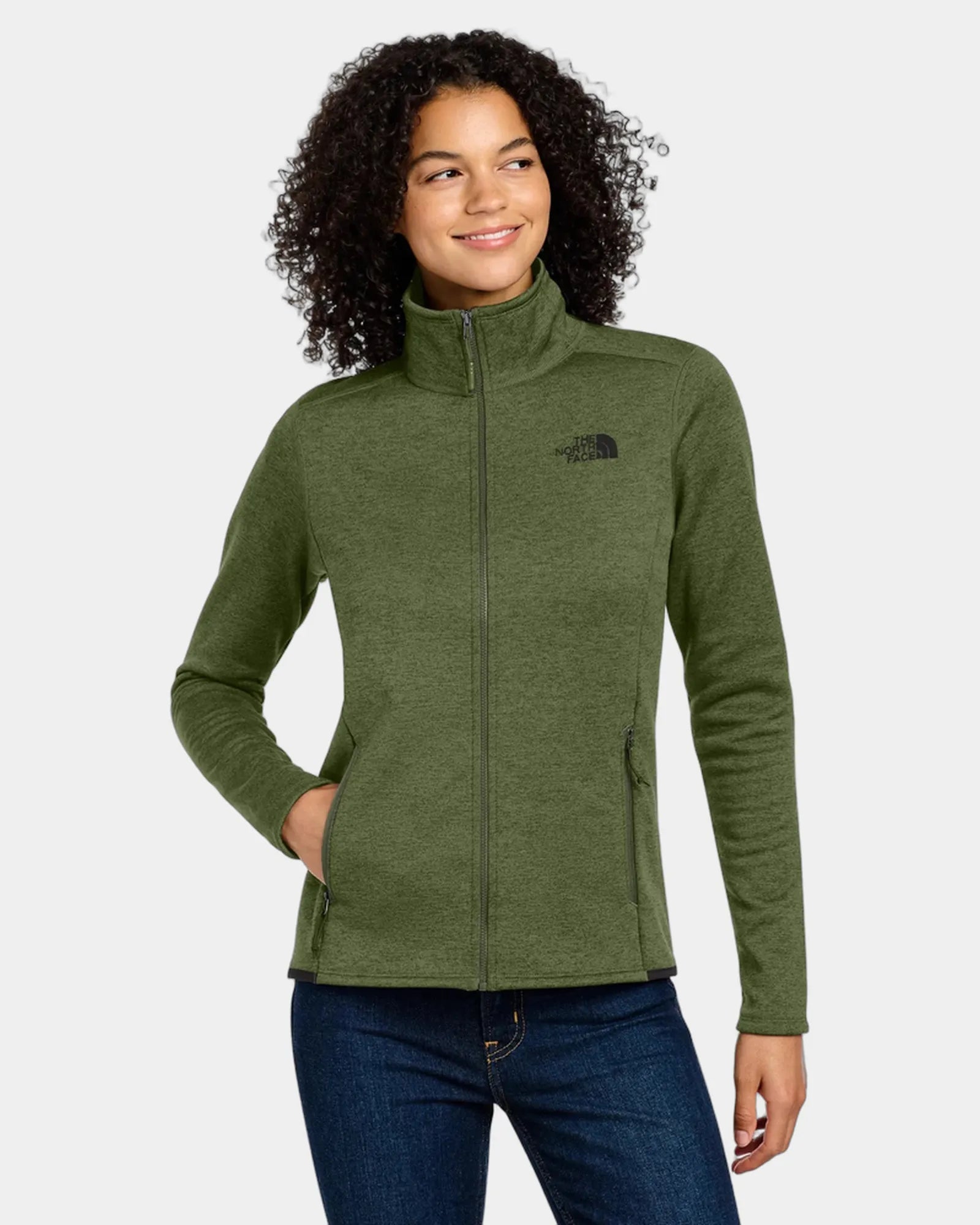 Custom recycled fleece The North Face Skyline jacket - Four Leaf Clover Heather